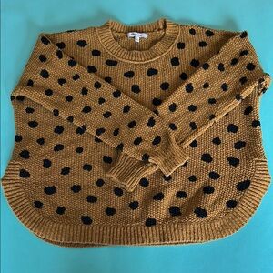 Madewell Black and Orange Crew Neck Sweater